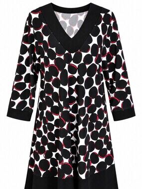 Leota Black, White & Red Polka Dot V-Neck Nightdress